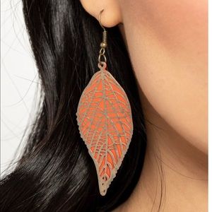 Orange leaf Earrings